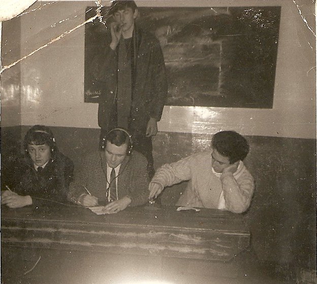 Morse Room Wc Standing Tony Cable, L to R seated Mick Lynch, Jim Lynes, Harry Hoskin